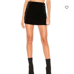 Luna Velvet Lace Up Skirt